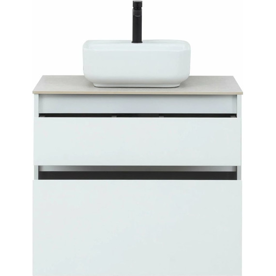 Тумба подвесная со столешницей Aquanet Nova Lite 75 см 242272 (2 ящика) белый, Цвет фасада: белый - фото 12