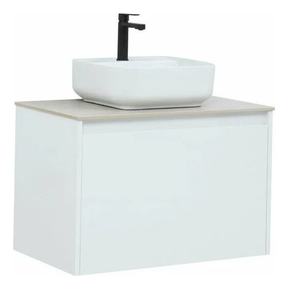 Тумба подвесная со столешницей Aquanet Nova Lite 75 см 242275 (1 ящик) белый, Цвет фасада: белый - фото 