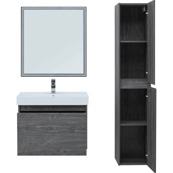 Тумба подвесная с раковиной Aquanet Nova Lite 75 см 242274 (1 ящик) дуб рошелье - фото 13