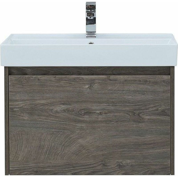 Тумба подвесная с раковиной Aquanet Nova Lite 75 см 242274 (1 ящик) дуб рошелье - фото 6