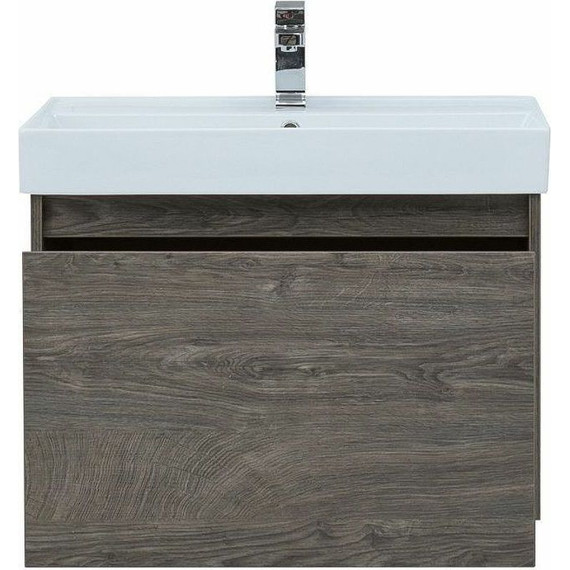 Тумба подвесная с раковиной Aquanet Nova Lite 75 см 242274 (1 ящик) дуб рошелье - фото 8