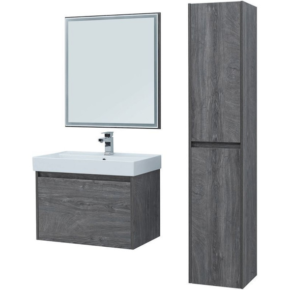 Тумба подвесная с раковиной Aquanet Nova Lite 75 см 242274 (1 ящик) дуб рошелье - фото 11