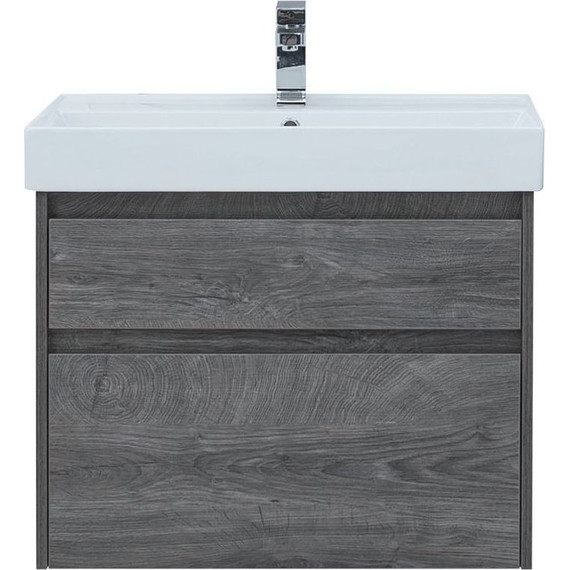 Тумба подвесная с раковиной Aquanet Nova Lite 75 см 242273 (2 ящика) дуб рошелье, Цвет фасада: дуб рошелье - фото 5