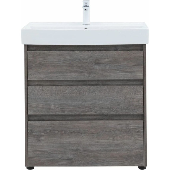 Тумба напольная с раковиной Aquanet Nova Lite 75 см 302473 (3 ящика) дуб рошелье, Цвет фасада: дуб рошелье - фото 8