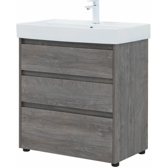 Тумба напольная с раковиной Aquanet Nova Lite 75 см 302473 (3 ящика) дуб рошелье, Цвет фасада: дуб рошелье - фото 11