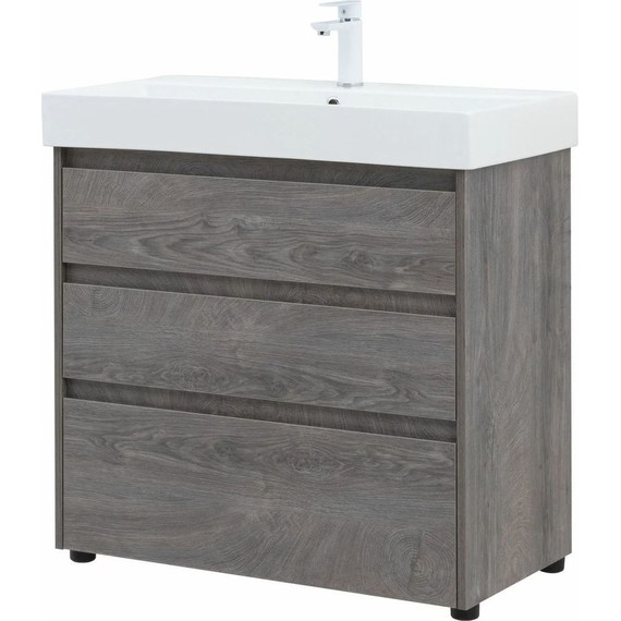 Тумба напольная с раковиной Aquanet Nova Lite 85 см 302476 (3 ящика) дуб рошелье, Цвет фасада: дуб рошелье - фото 5