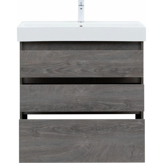 Тумба напольная с раковиной Aquanet Nova Lite 85 см 302476 (3 ящика) дуб рошелье, Цвет фасада: дуб рошелье - фото 7