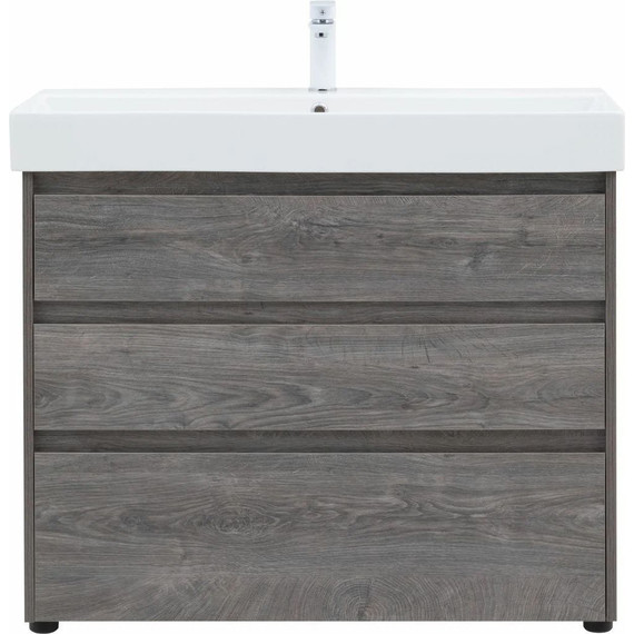 Тумба напольная с раковиной Aquanet Nova Lite 100 см 302479 (3 ящика) дуб рошелье, Цвет фасада: дуб рошелье - фото 8