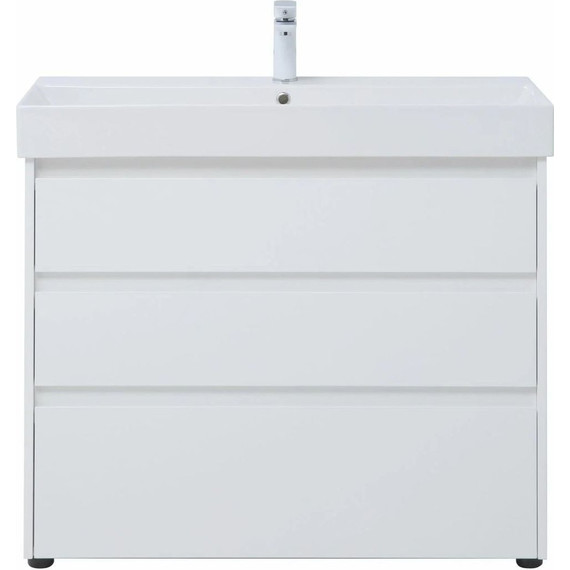 Тумба напольная с раковиной Aquanet Nova Lite 100 см 302478 (3 ящика) белый, Цвет фасада: белый - фото 9