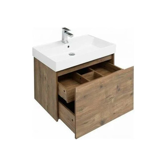 Тумба подвесная с раковиной Aquanet Nova Lite 75 см 249514 (1 ящик) дуб рустикальный - фото 6
