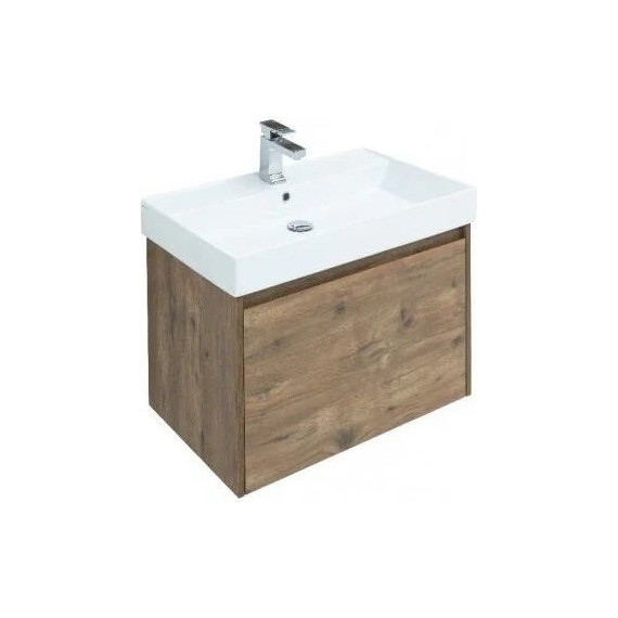 Тумба подвесная с раковиной Aquanet Nova Lite 75 см 249514 (1 ящик) дуб рустикальный - фото 7