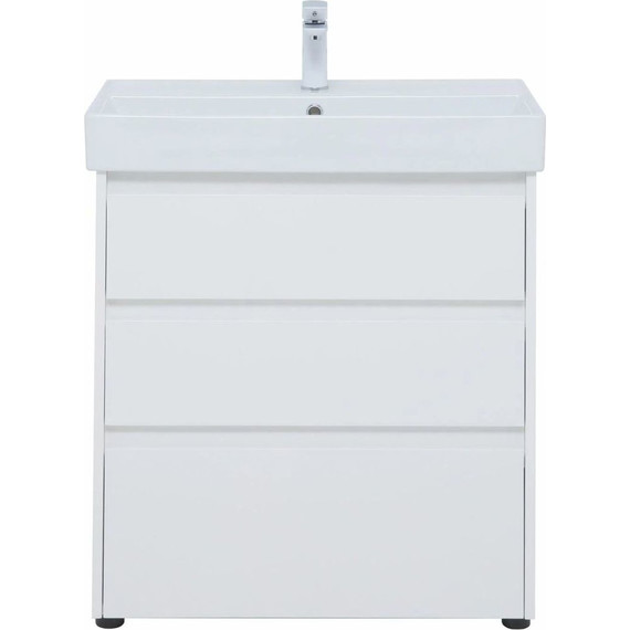 Тумба напольная с раковиной Aquanet Nova Lite 75 см 302472 (3 ящика) белый, Цвет фасада: белый - фото 9