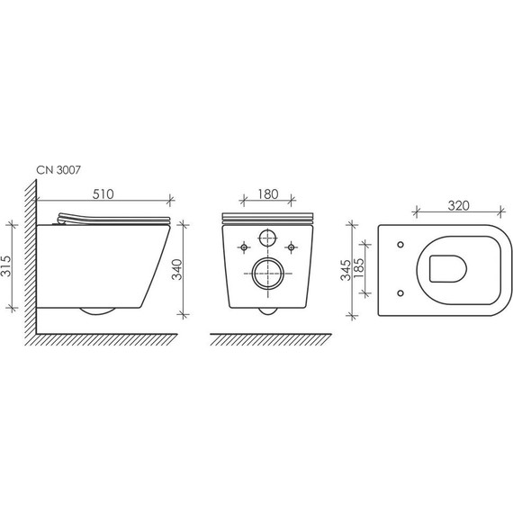 Инсталляция с подвесным унитазом Ceramicanova Metric Rimless CN3007_1001W_1000 - фото 9
