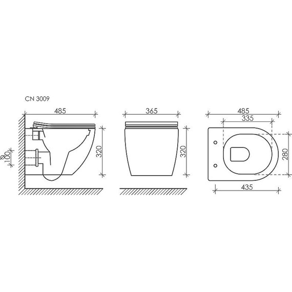 Инсталляция с подвесным унитазом Ceramicanova Forma Rimless CN3009_1002CH_1000 - фото 14