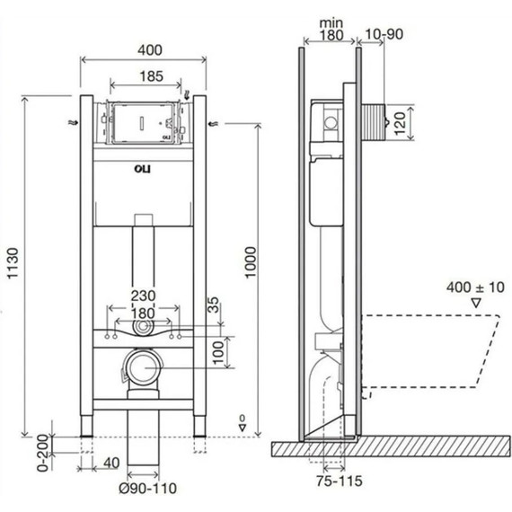 Инсталляция для унитаза Oli Expert Evo/Speed (механическая) 014091 - фото 3