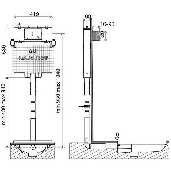 Смывной бачок скрытого монтажа Oli 80 (механический) 045058 - фото 2
