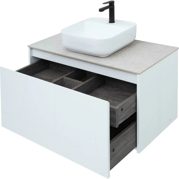 Тумба подвесная со столешницей Aquanet Nova Lite 90 см 242257 (1 ящик) белый, Цвет фасада: белый - фото 14