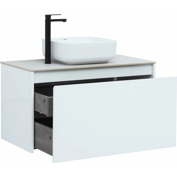 Тумба подвесная со столешницей Aquanet Nova Lite 90 см 242257 (1 ящик) белый, Цвет фасада: белый - фото 7