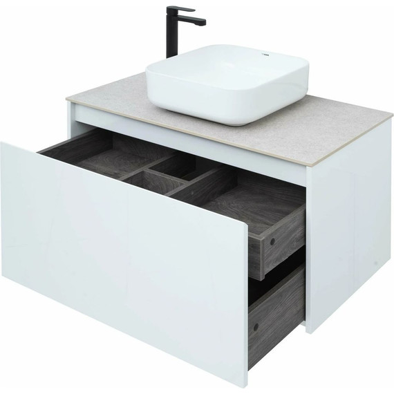 Тумба подвесная со столешницей Aquanet Nova Lite 90 см 242257 (1 ящик) белый, Цвет фасада: белый - фото 10