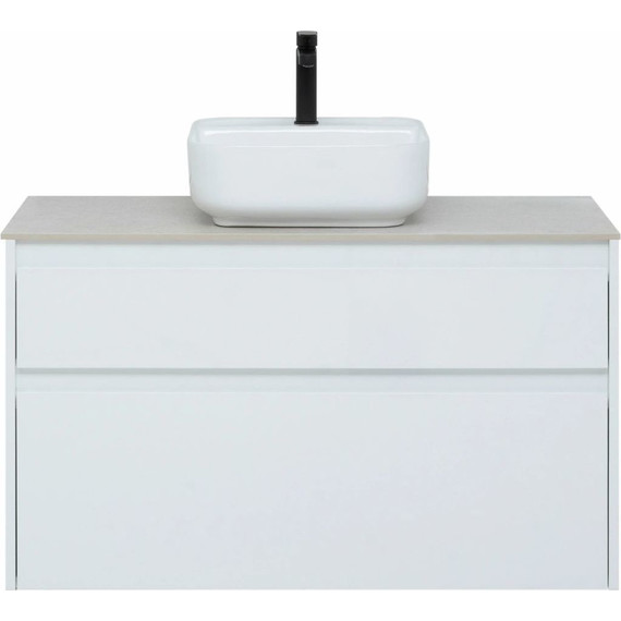 Тумба подвесная со столешницей Aquanet Nova Lite 100 см 242581 (2 ящика) белый, Цвет фасада: белый - фото 6