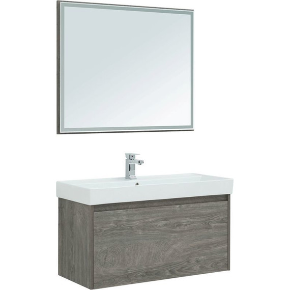 Зеркало Aquanet Nova Lite 100 см 242623, дуб рошелье - фото 8