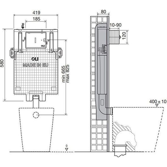 Смывной бачок скрытого монтажа Oli 80 (механический) 600051 - фото, картинка 2 Смывной бачок скрытого монтажа Oli 80 (механический) 600051 - фото 2