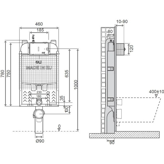 Смывной бачок скрытого монтажа Oli 74 Simflex (под механическую панель слива) 601901 - фото, картинка 2 Смывной бачок скрытого монтажа Oli 74 Simflex (под механическую панель слива) 601901 - фото 2