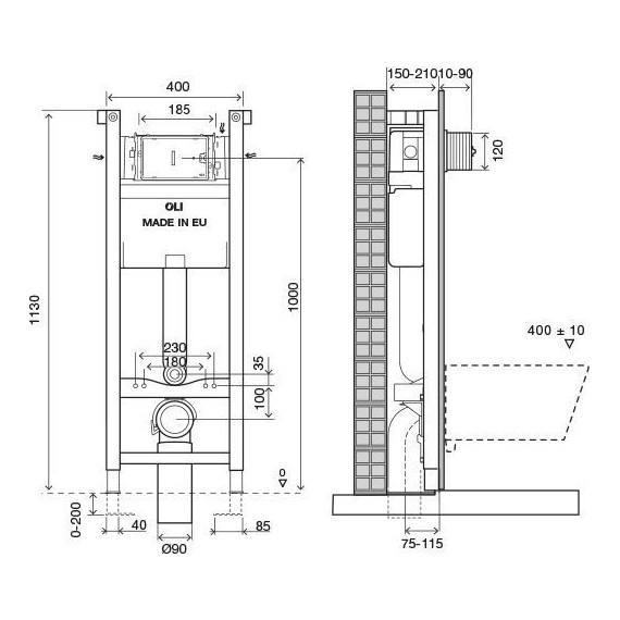 Инсталляция для унитаза Oli Expert Plus Sanitarblock (механическая) 721803 - фото 4