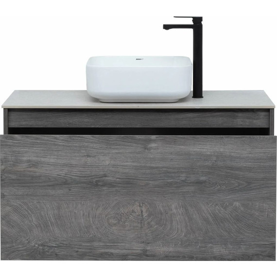 Тумба подвесная со столешницей Aquanet Nova Lite 100 см 242579 (1 ящик) дуб рошелье, Цвет фасада: дуб рошелье - фото 6