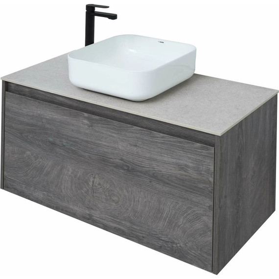 Тумба подвесная со столешницей Aquanet Nova Lite 100 см 242579 (1 ящик) дуб рошелье, Цвет фасада: дуб рошелье - фото 8