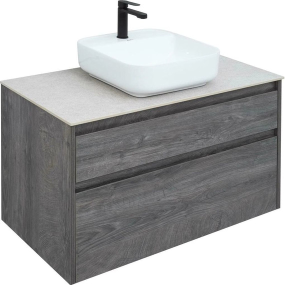 Тумба подвесная со столешницей Aquanet Nova Lite 100 см 242582 (2 ящика) дуб рошелье, Цвет фасада: дуб рошелье - фото 5