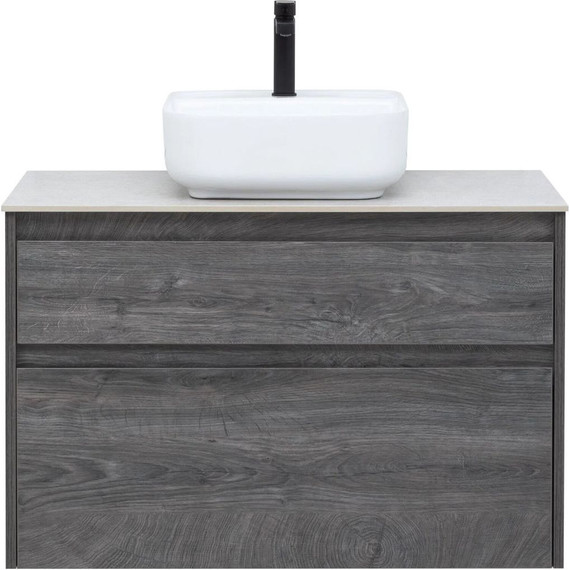 Тумба подвесная со столешницей Aquanet Nova Lite 100 см 242582 (2 ящика) дуб рошелье, Цвет фасада: дуб рошелье - фото 6