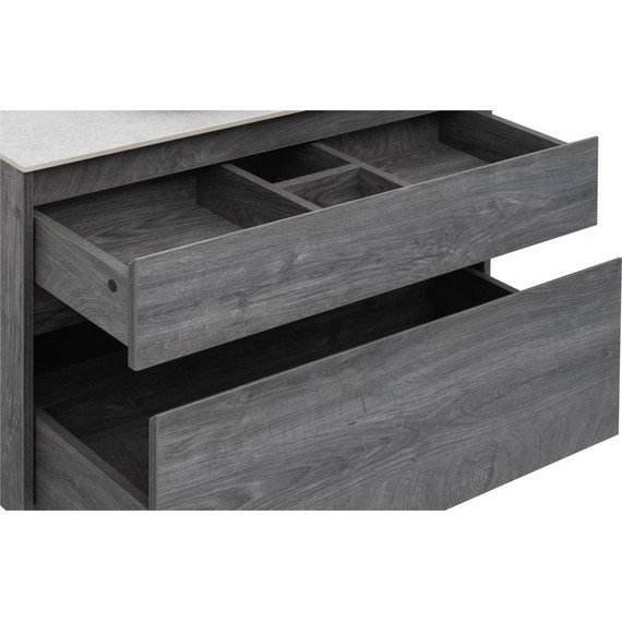 Тумба подвесная со столешницей Aquanet Nova Lite 100 см 242582 (2 ящика) дуб рошелье, Цвет фасада: дуб рошелье - фото 8