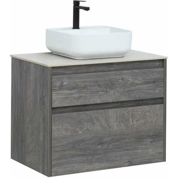 Тумба подвесная со столешницей Aquanet Nova Lite 60 см 242577 (2 ящика) дуб рошелье, Цвет фасада: дуб рошелье - фото 