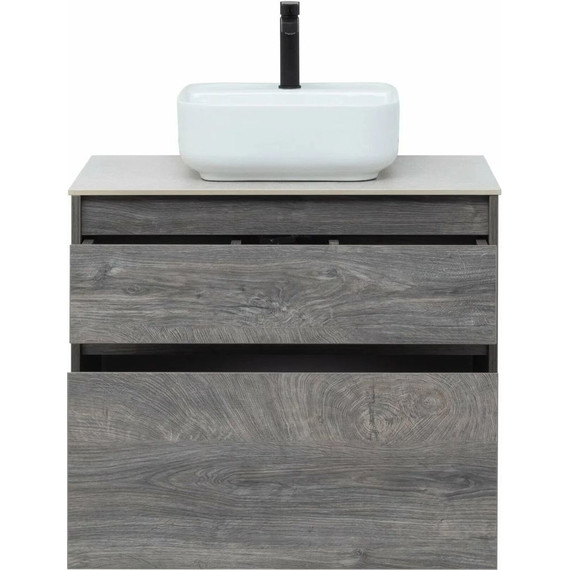 Тумба подвесная со столешницей Aquanet Nova Lite 60 см 242577 (2 ящика) дуб рошелье, Цвет фасада: дуб рошелье - фото 9