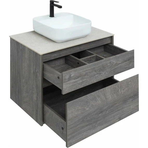 Тумба подвесная со столешницей Aquanet Nova Lite 60 см 242577 (2 ящика) дуб рошелье, Цвет фасада: дуб рошелье - фото 11