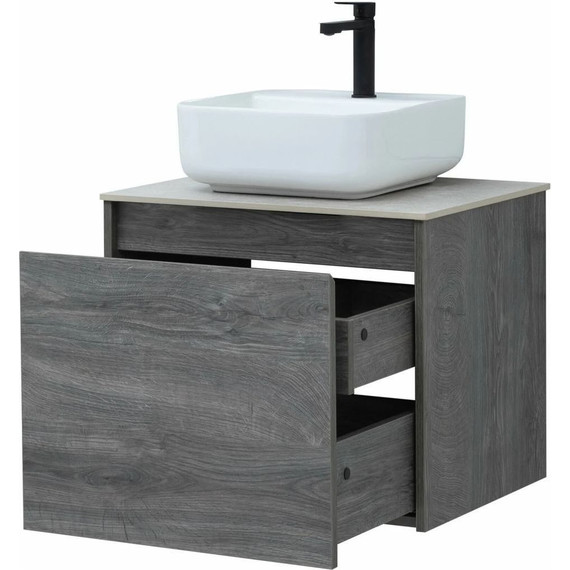 Тумба подвесная со столешницей Aquanet Nova Lite 60 см 242570 (1 ящик) дуб рошелье, Цвет фасада: дуб рошелье - фото 7