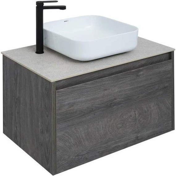 Тумба подвесная со столешницей Aquanet Nova Lite 75 см 242274 (1 ящик) дуб рошелье, Цвет фасада: дуб рошелье - фото 5