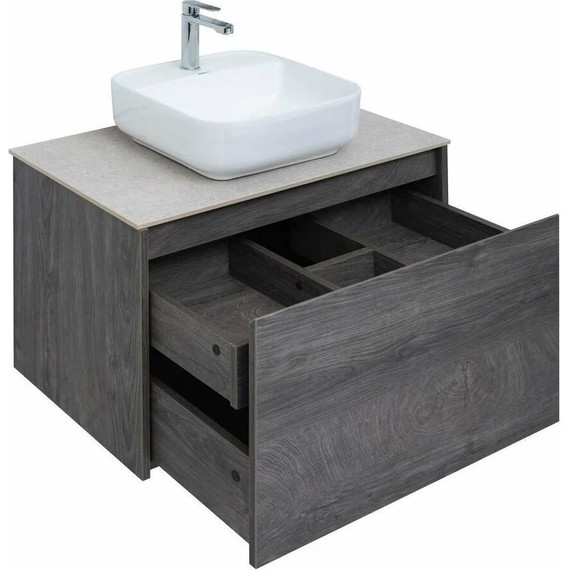 Тумба подвесная со столешницей Aquanet Nova Lite 75 см 242274 (1 ящик) дуб рошелье, Цвет фасада: дуб рошелье - фото 6