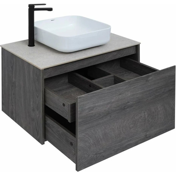 Тумба подвесная со столешницей Aquanet Nova Lite 75 см 242274 (1 ящик) дуб рошелье, Цвет фасада: дуб рошелье - фото 8