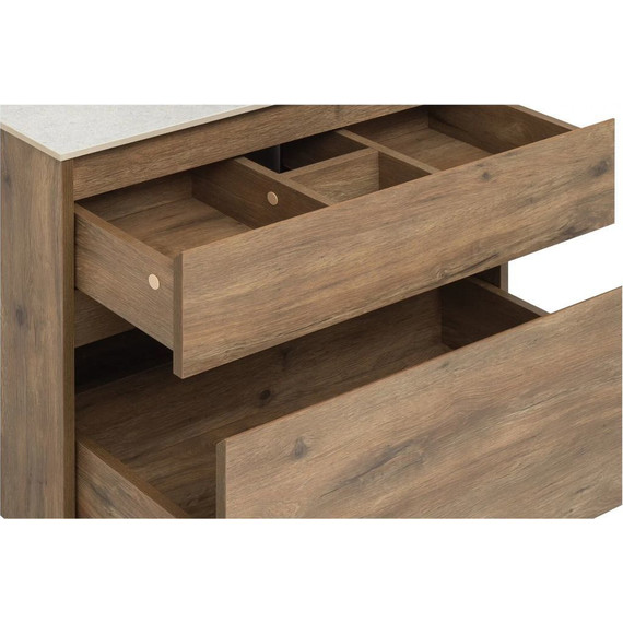 Тумба подвесная со столешницей Aquanet Nova Lite 75 см 249515 (2 ящика) дуб рустикальный, Цвет фасада: тёмное дерево - фото 8