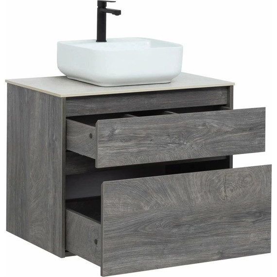 Тумба подвесная со столешницей Aquanet Nova Lite 75 см 242273 (2 ящика) дуб рошелье, Цвет фасада: дуб рошелье - фото 7