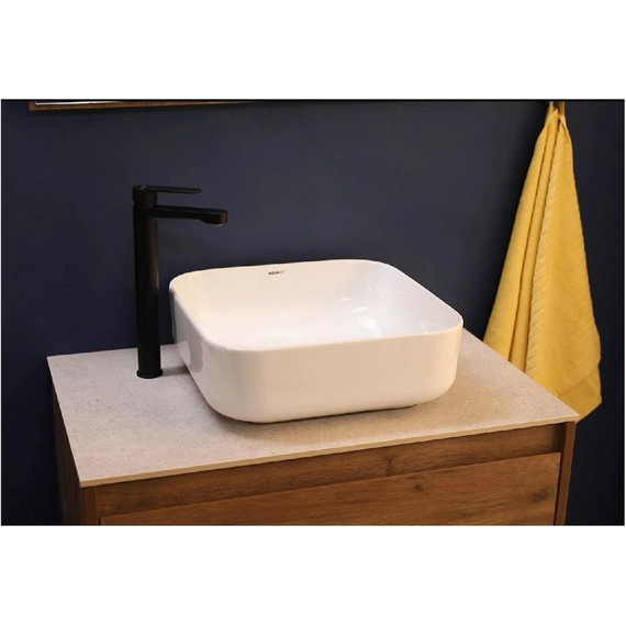 Тумба подвесная со столешницей Aquanet Nova Lite 75 см 249514 (1 ящик) дуб рустикальный, Цвет фасада: тёмное дерево - фото 8