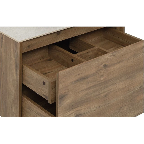 Тумба подвесная со столешницей Aquanet Nova Lite 75 см 249514 (1 ящик) дуб рустикальный, Цвет фасада: тёмное дерево - фото 9