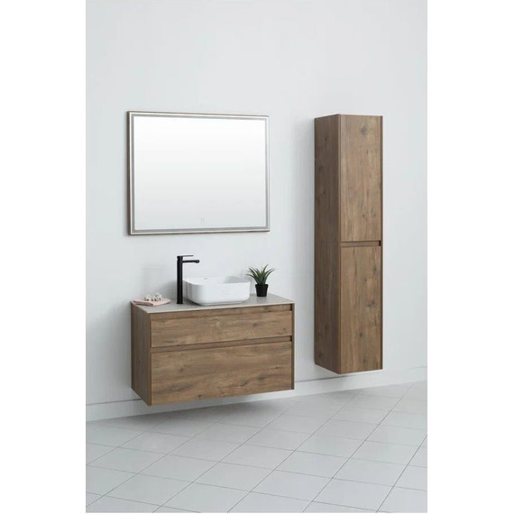 Тумба подвесная со столешницей Aquanet Nova Lite 90 см 249518 (2 ящика) дуб рустикальный, Цвет фасада: тёмное дерево - фото 4