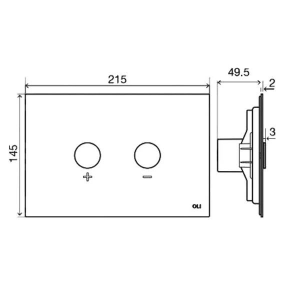 Кнопка смыва Oli Blink (пневматическая) 093399, хром матовый - фото 2