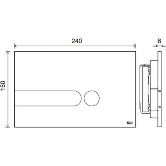 Кнопка смыва Oli I-Plate (механическая) 670002, антрацит - фото, картинка 2 Кнопка смыва Oli I-Plate (механическая) 670002, антрацит - фото 2