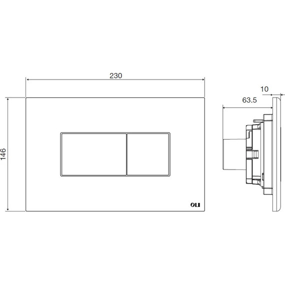 Кнопка смыва Oli Karisma (пневматическая) 641006, хром матовый - фото 3
