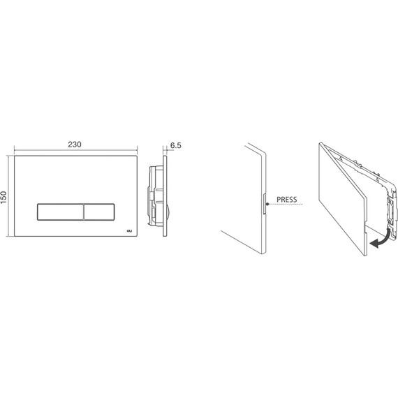 Кнопка смыва Oli Glam OLIpure (механическая) 139180, хром матовый - фото 4
