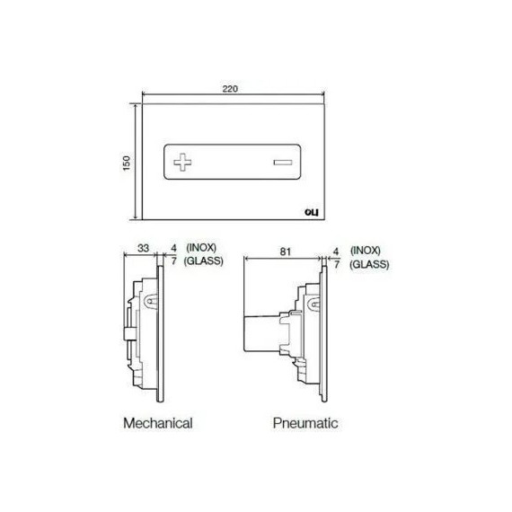 Кнопка смыва Oli Oceania (механическая) 054564, хром матовый - фото, картинка 2 Кнопка смыва Oli Oceania (механическая) 054564, хром матовый - фото 2